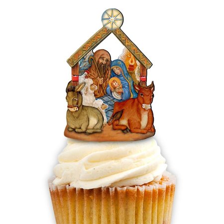 MARCHA Nativity Scene Christma Cupcake & Cake Toppers MA1786008